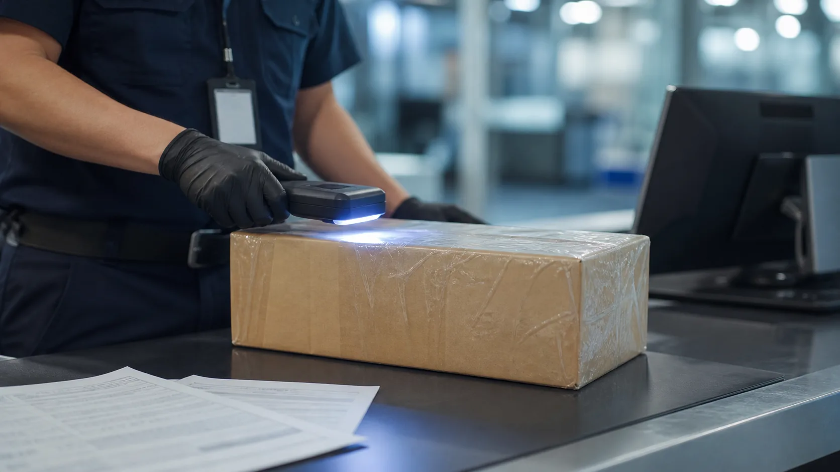 Encomenda internacional de produtos comprados no Paraguai aguardando liberação aduaneira no Brasil.