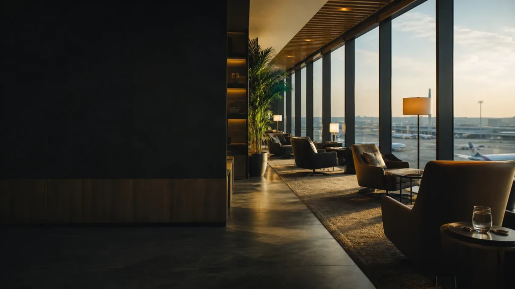 Sala VIP de aeroporto associada ao benefício de viagem do cartão BRB DUX