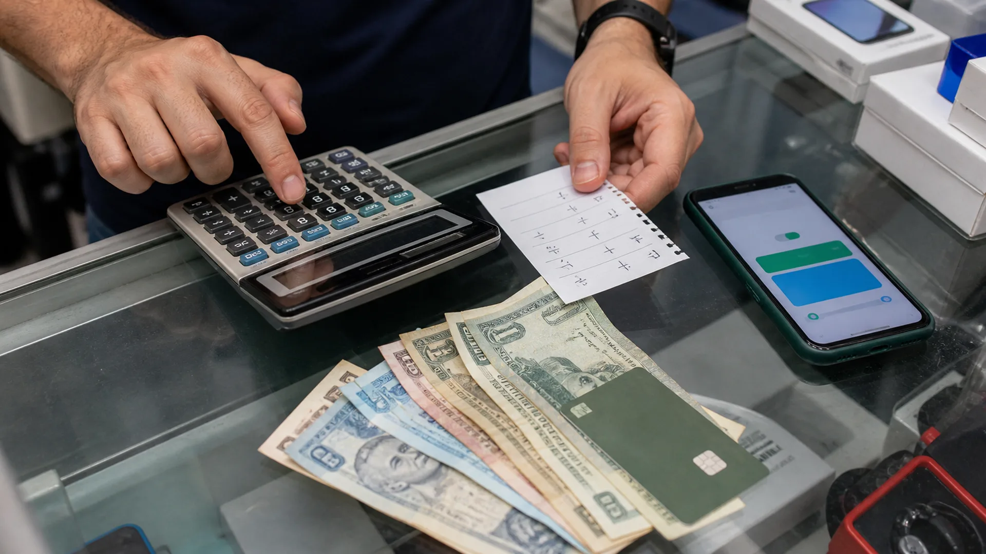 Viajante compara câmbio e taxas antes de pagar no Paraguai