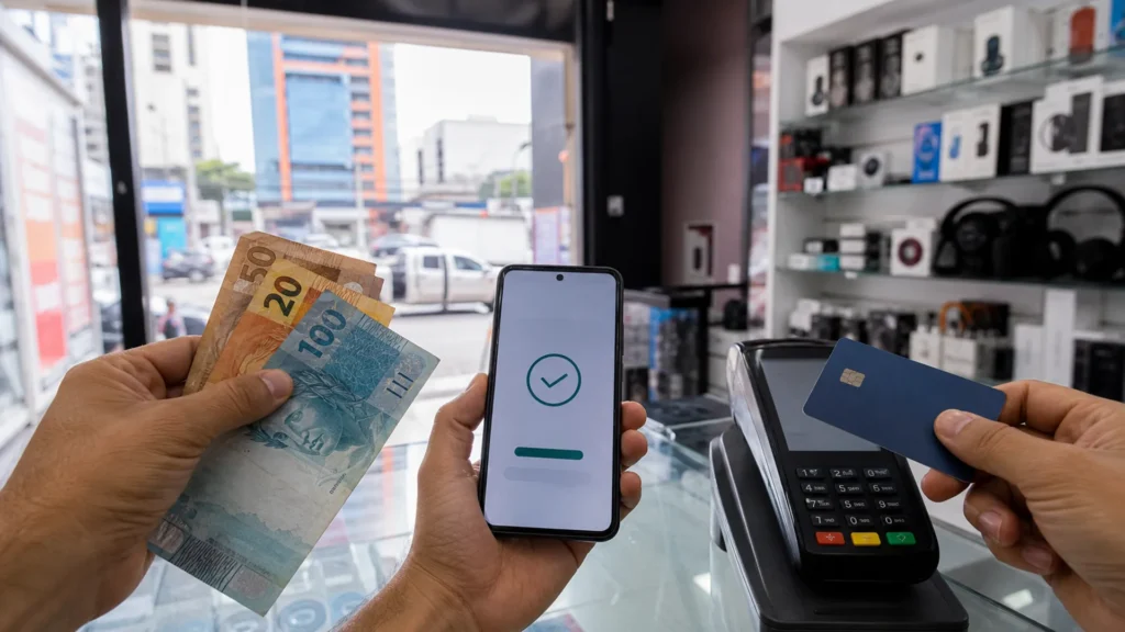 Dinheiro, Pix e cartão para pagar compras no Paraguai