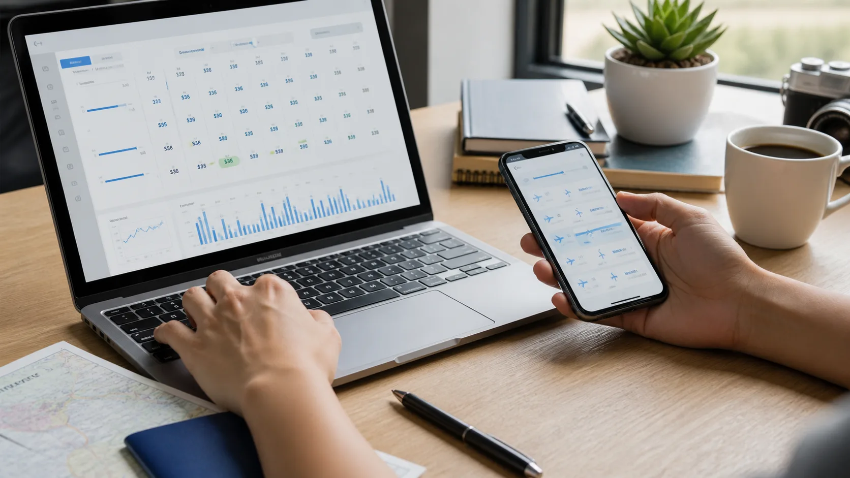 Pesquisa de voos baratos com calendário de datas flexíveis