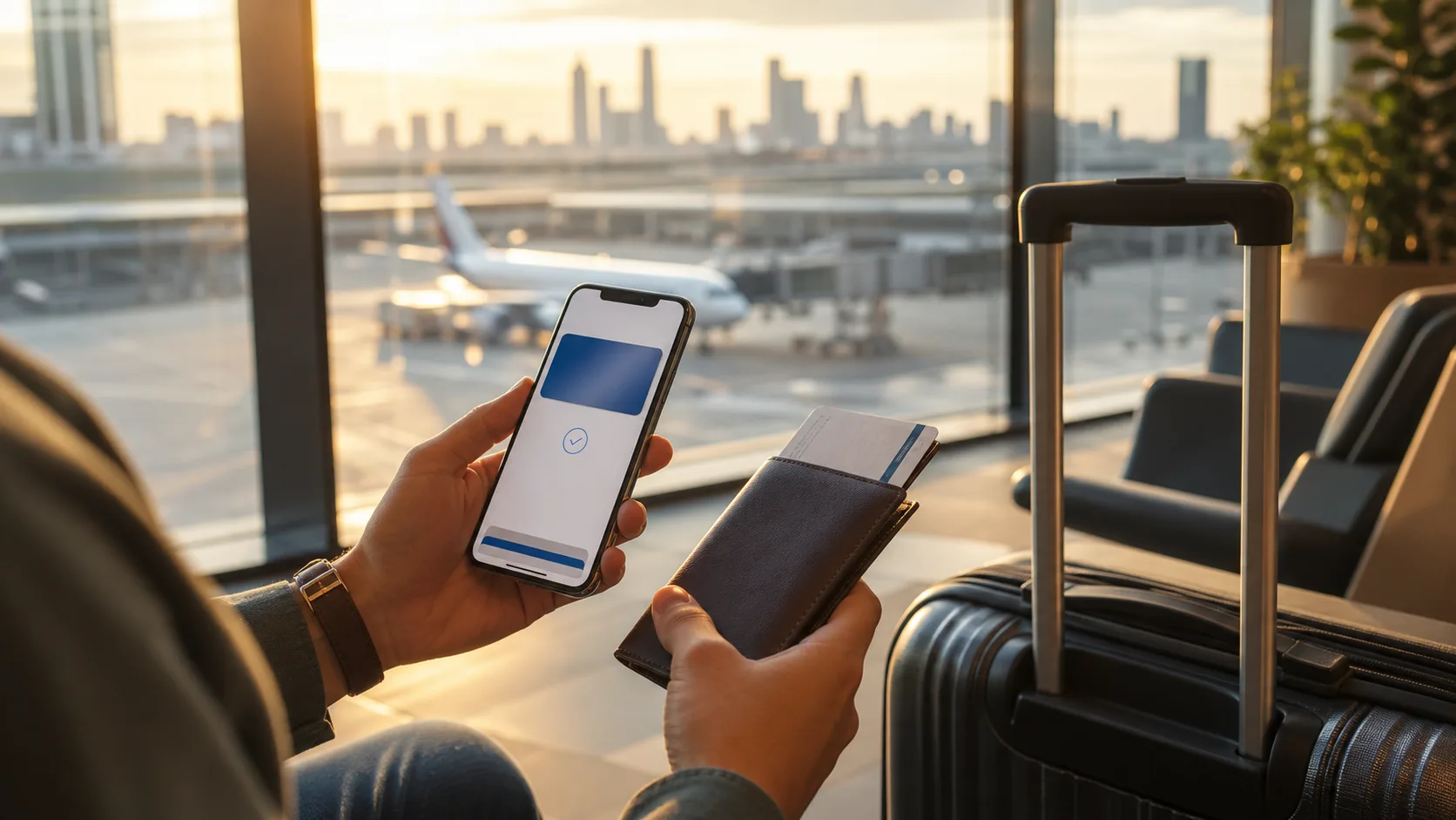 Viajante preparando uma viagem internacional com orçamento controlado