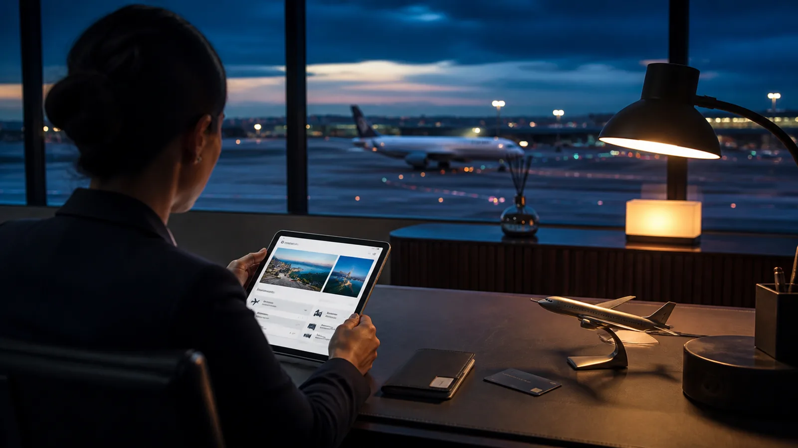 Profissional de concierge planejando uma viagem, representação do Lifestyle Manager do Visa Infinite Private