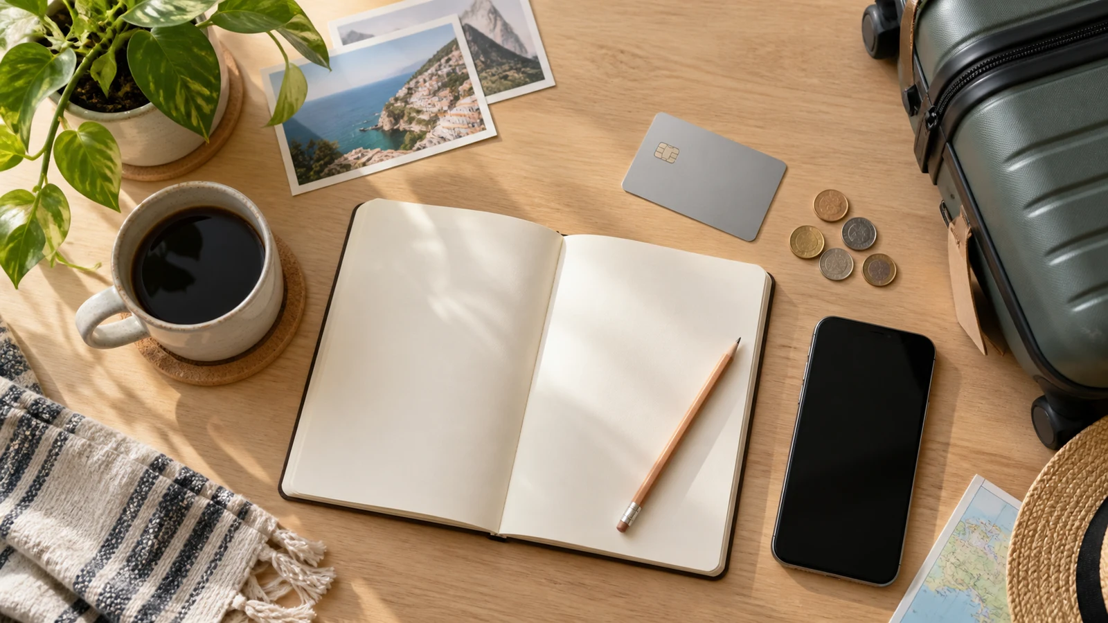 GOL Smiles BB Platinum: planejamento de compras com caderno, cartão conceitual e mala